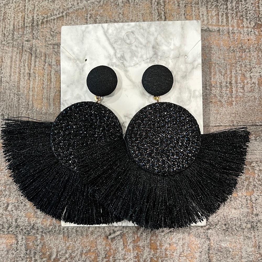 Black Fringe Earrings